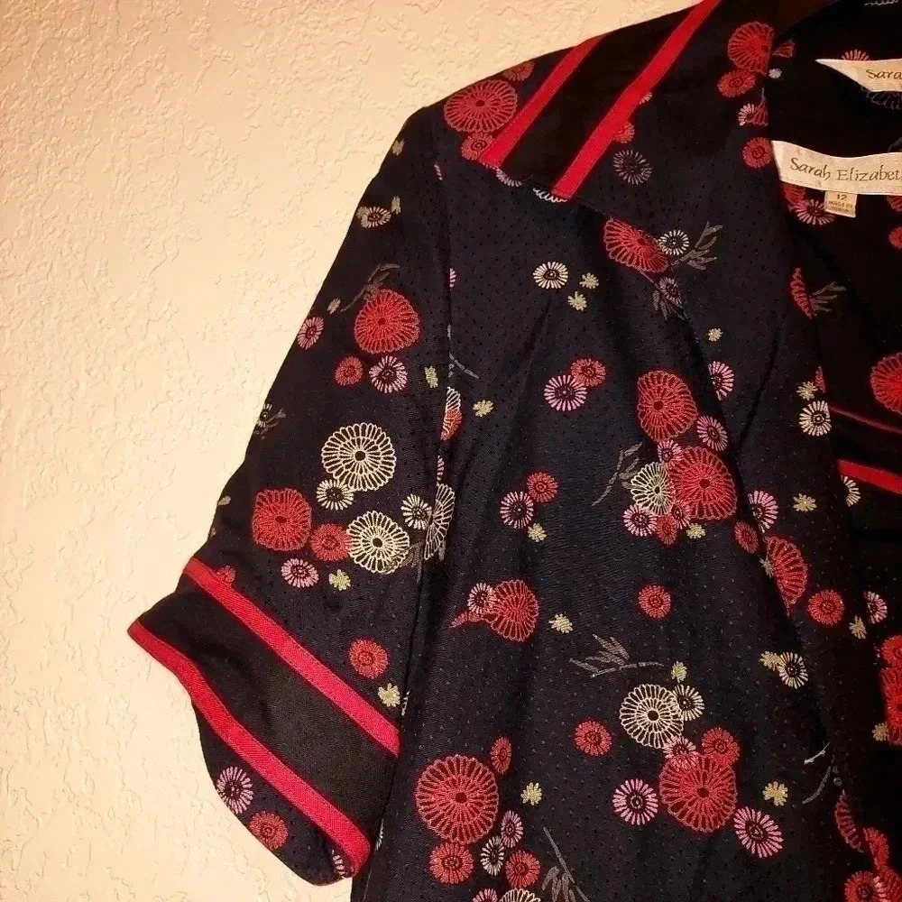 NWT Vintage Sarah Elizabeth 2 pc Black & Red Dress and Jacket Size 12 - Picture 4 of 10
